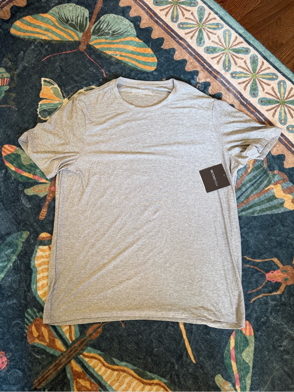 Beyond Yoga Light Heather Gray Short Sleeve Crew Tee